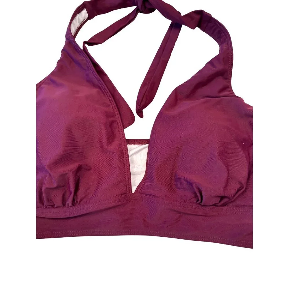 Cider 0XL Halter Swim Top NWT Burgundy Wine Padded